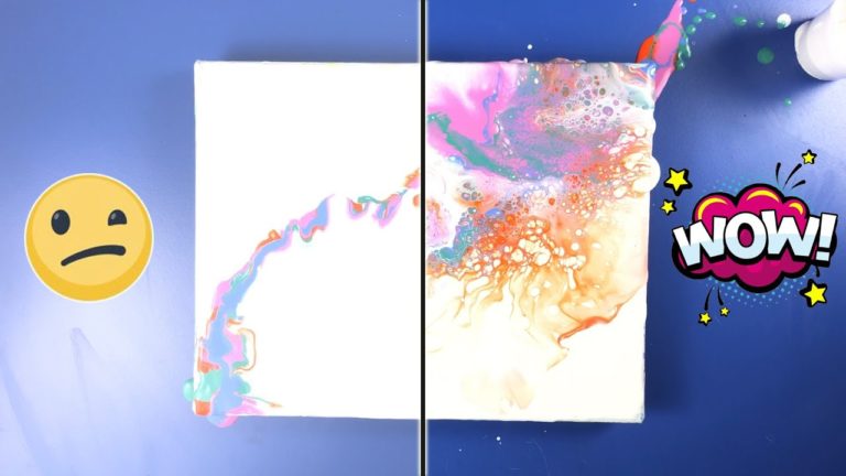 MUST SEE THIS Fluid Acrylic Paint Pouring With A Blow