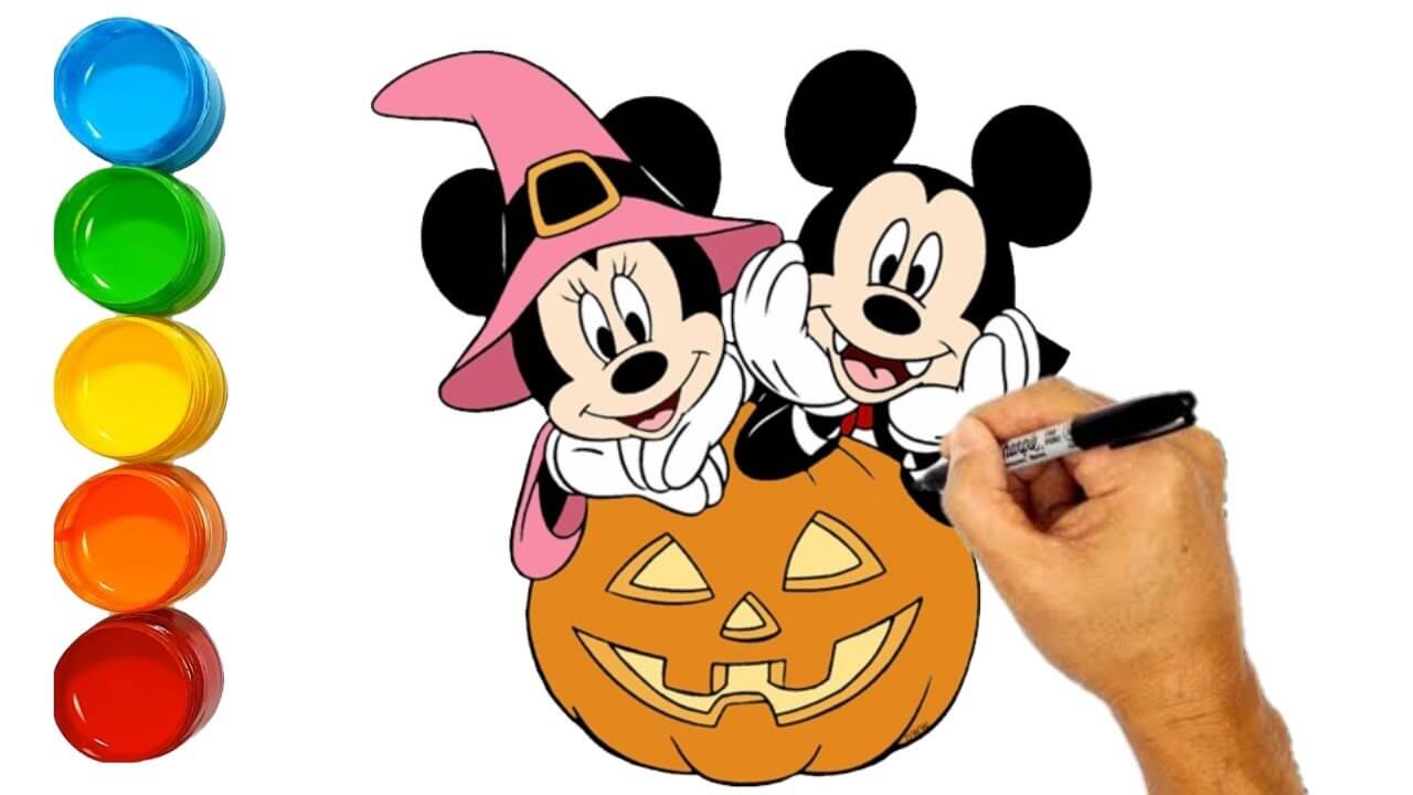 Mickey and Minnie Halloween costumes | mickey mouse halloween drawing