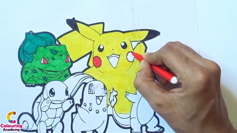 Pokemons coloring Pages | Pikachu, Squirtle, Bulbasaur, Charmander