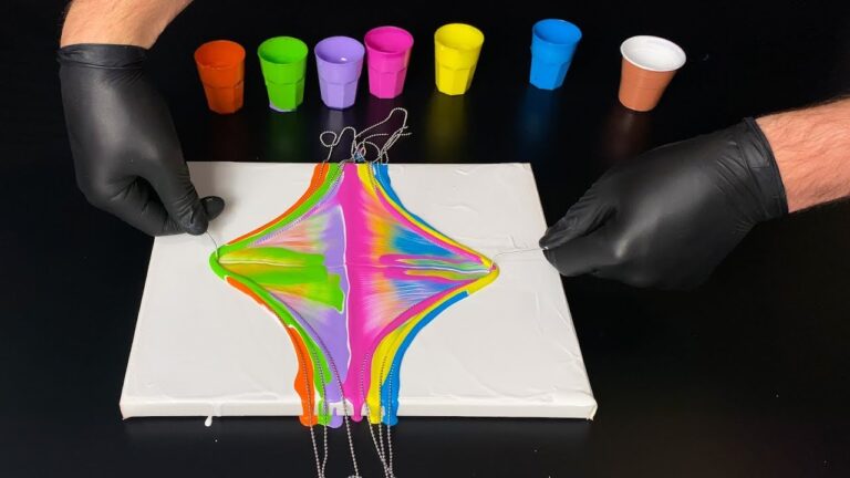 Satisfying Chain Pull Acrylic Pouring Easy Fluid Art String Pulling