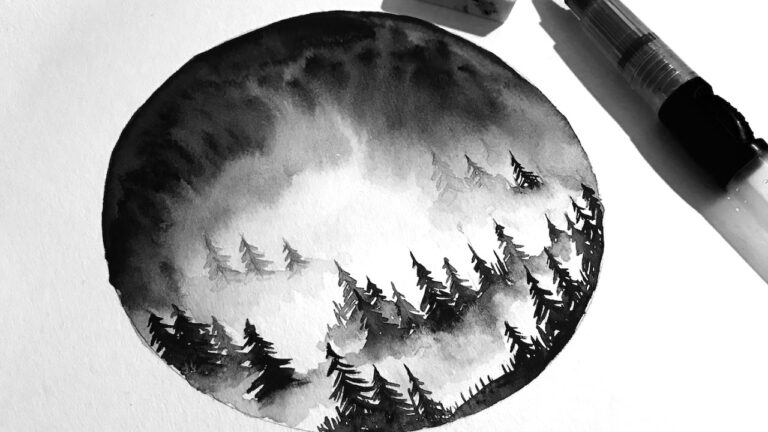 Simple Watercolour Misty Forest Painting Tutorial