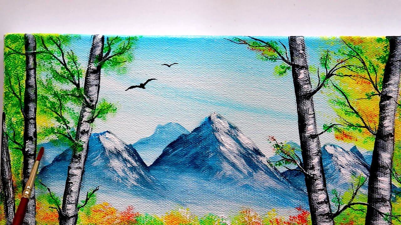 Step by Step Mountain Painting for Beginners | EPISODE1