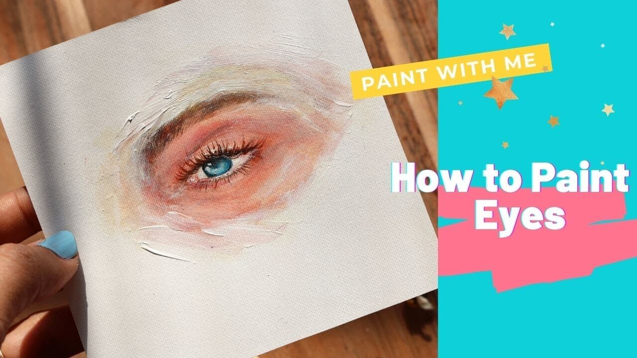 ✨Step by Step Realistc Eye Painting for beginners 🎨 + Asthetic Eye Demo🌸