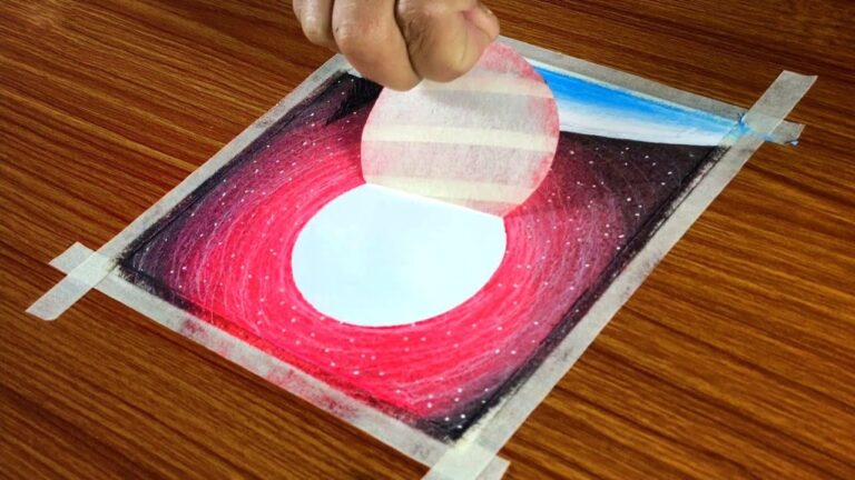 Winter Scenery Drawing with Oil Pastels for Beginners - Step by Step