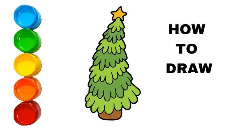 christmas tree drawing for kids / xmas tree drawing / coloring for kids