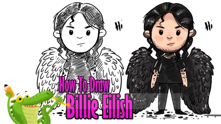 how to draw Billie Eilish | fallen angel