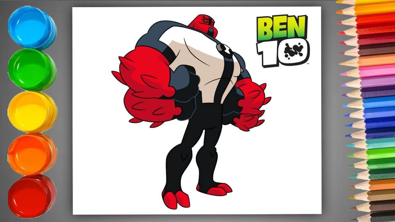 how to draw ben 10 four arms | how to draw ben 10