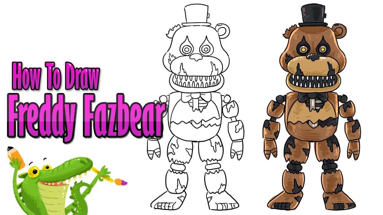 how to draw freddy fazbear nightmare