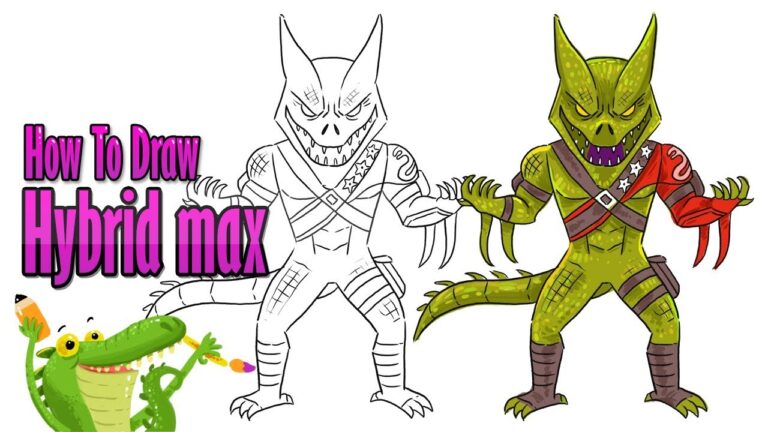 how to draw hybrid max level | fortnite season 8 easy tutorial