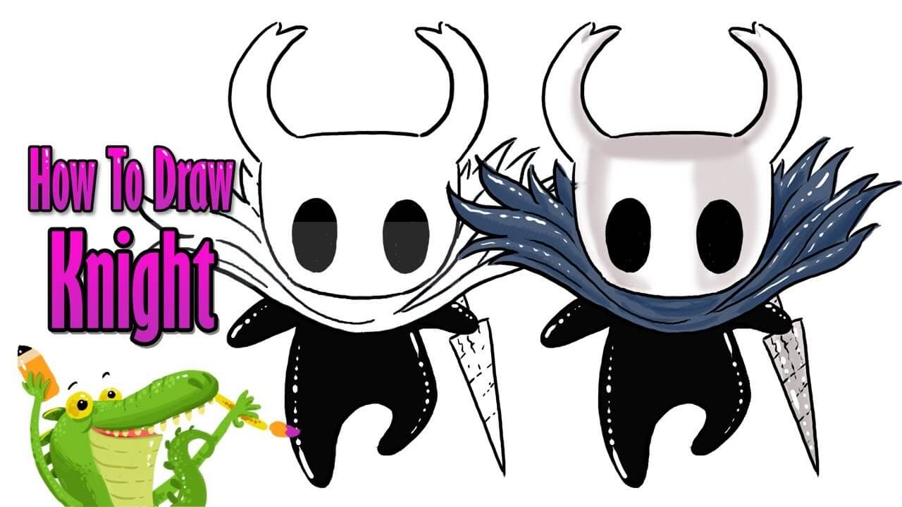 how  to draw knight from hollow knight step by step