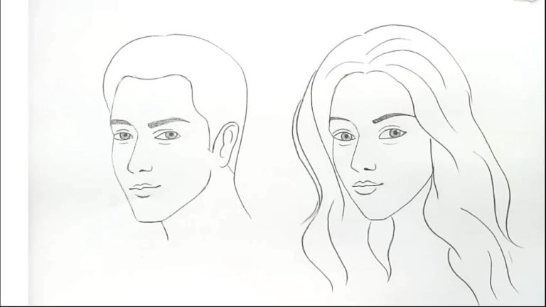 how to draw male and female faces for Beginners