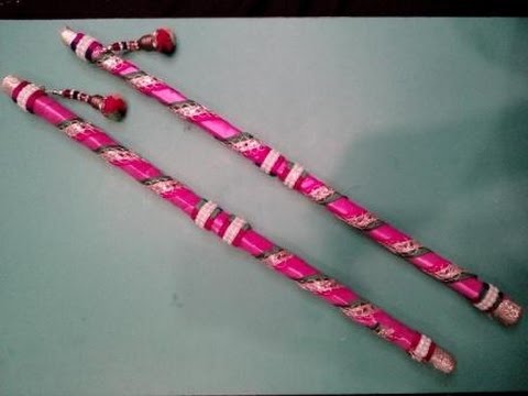 how to make dandiya sticks