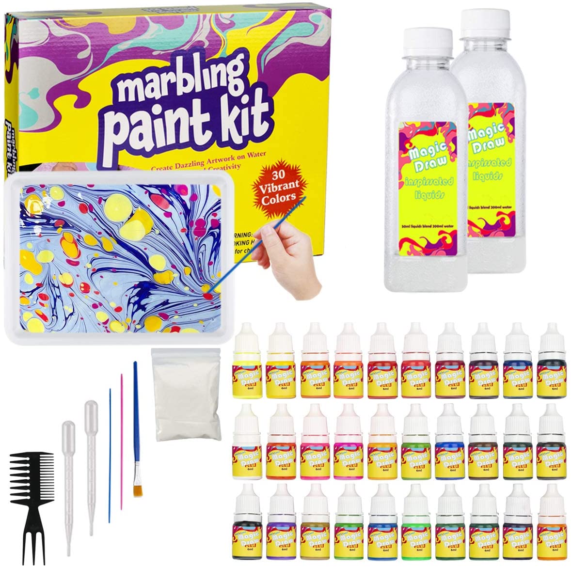 marbling paint kit for kids water marbling paint set
