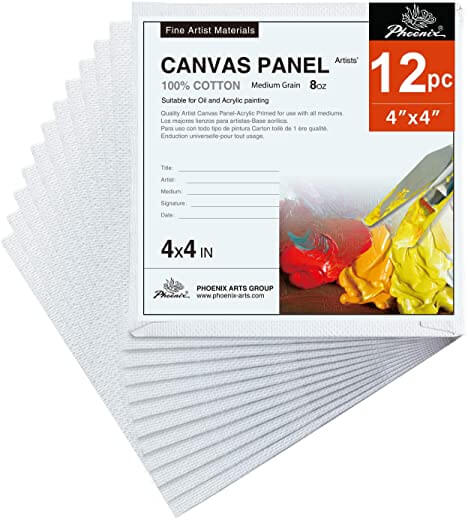 phoenix artist painting canvas panels 4x4 inch 12 pack triple primed