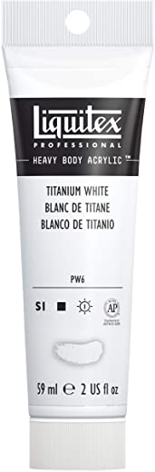 professional heavy body acrylic paint 2 ounce tube titanium white satin 1