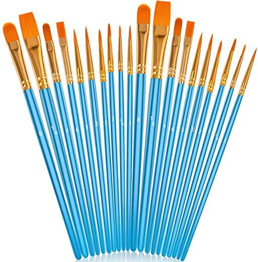 soucolor acrylic paint brushes set 20pcs artist paintbrushes paint brushes