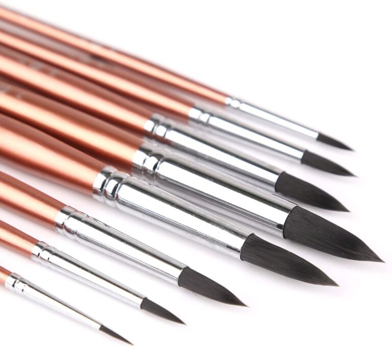 transon round watercolor detail paint brushes goat hair 8pcs for
